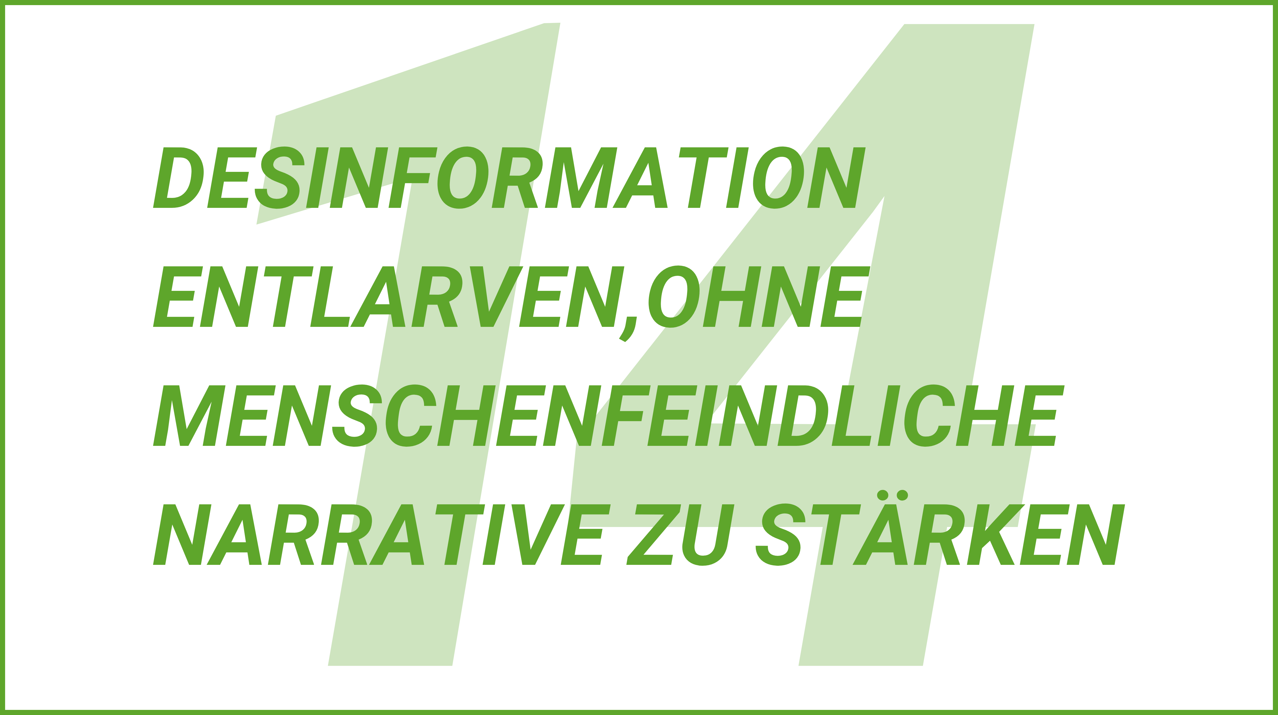 Weiterblättern zu Tipp 14. Desinformation entlarven, ohne menschenfeindliche Narrative zu stärken