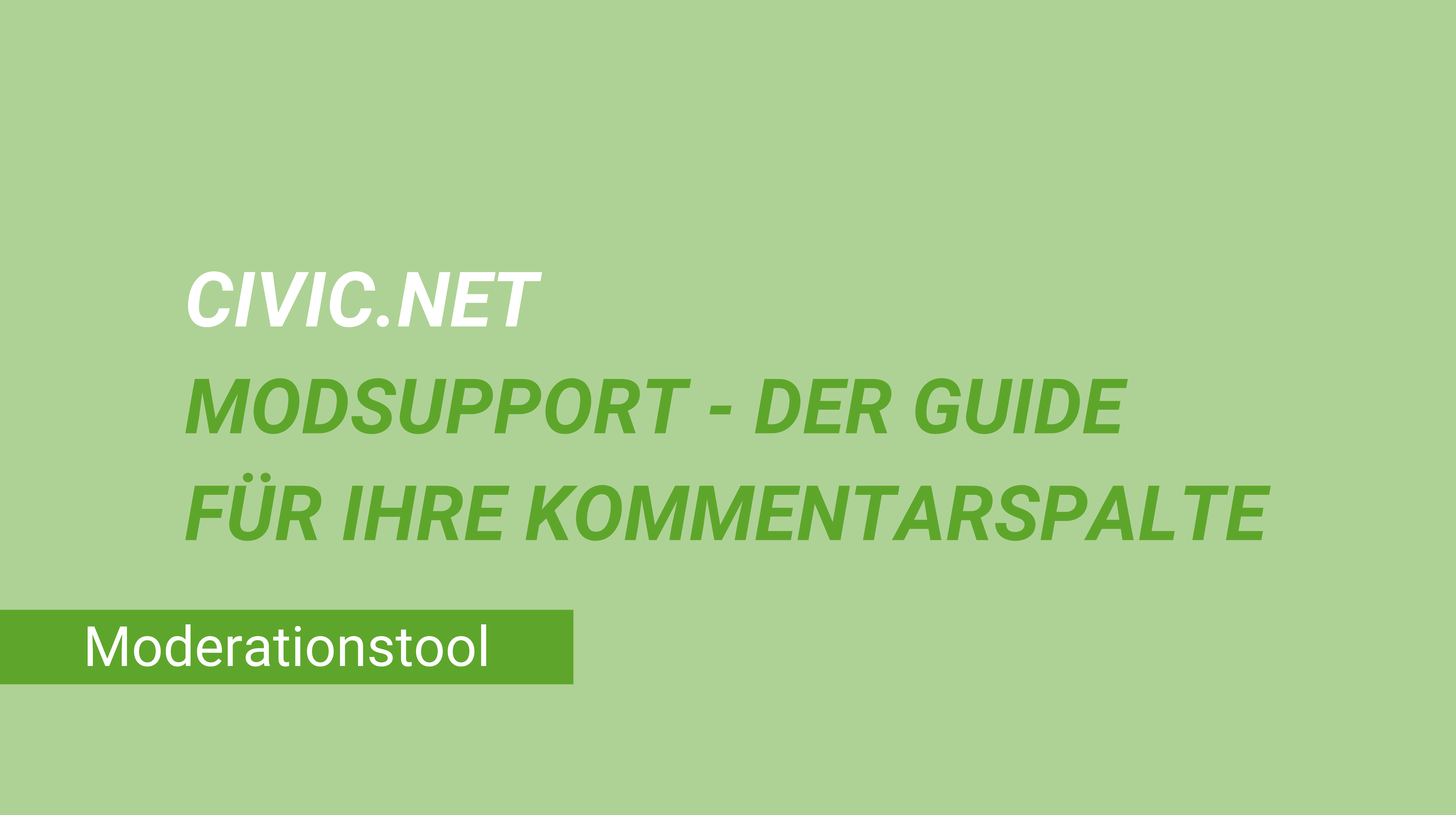 Weiterblättern zum Artikel "ModSupport - Der Guide für Ihre Kommentarspalte"